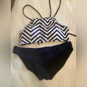 Navy and white bikini